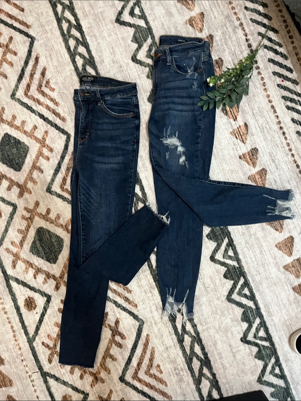 2 pair bundle. Size9/29 Judy Blue Dark Indigo Distressed Skinny Jeans